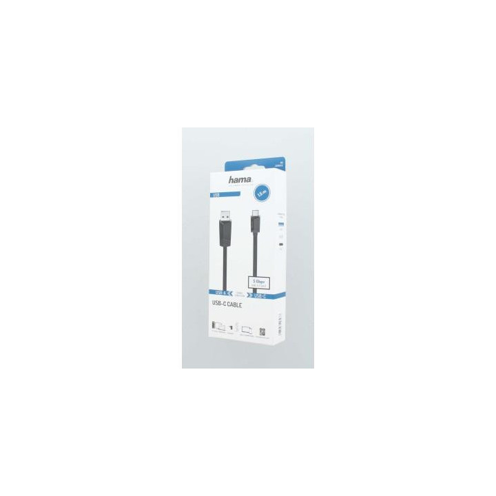 Кабел HAMA USB-C мъжко-USB- A  3.2 Gen.1 мъжко , 5Gbit/s, 1.5 м., Черен