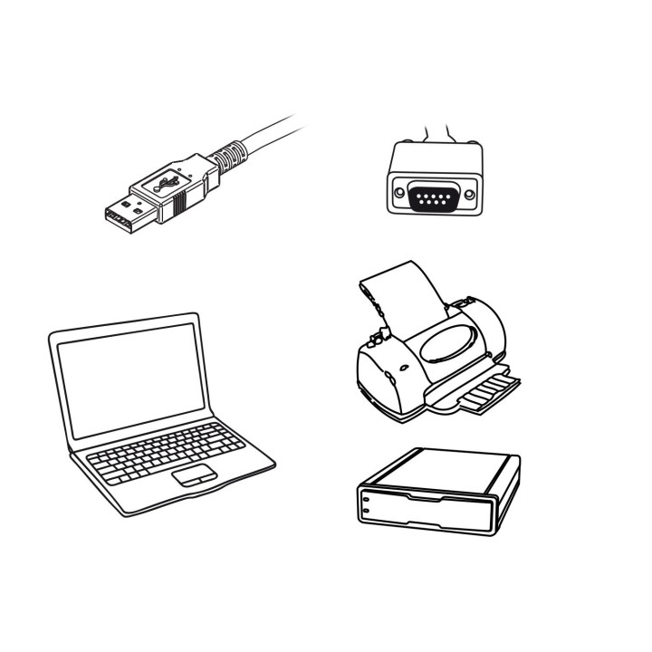 Конвертор Ewent USB -  RS232 9 пин мъжко, Черен
