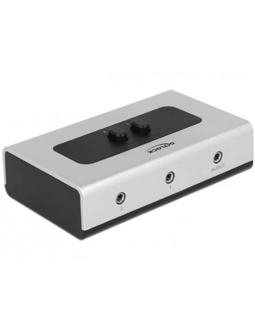 Превключвател Delock 87699, Ръчен, 3 x 3.5 mm Jack, Черен/Сив