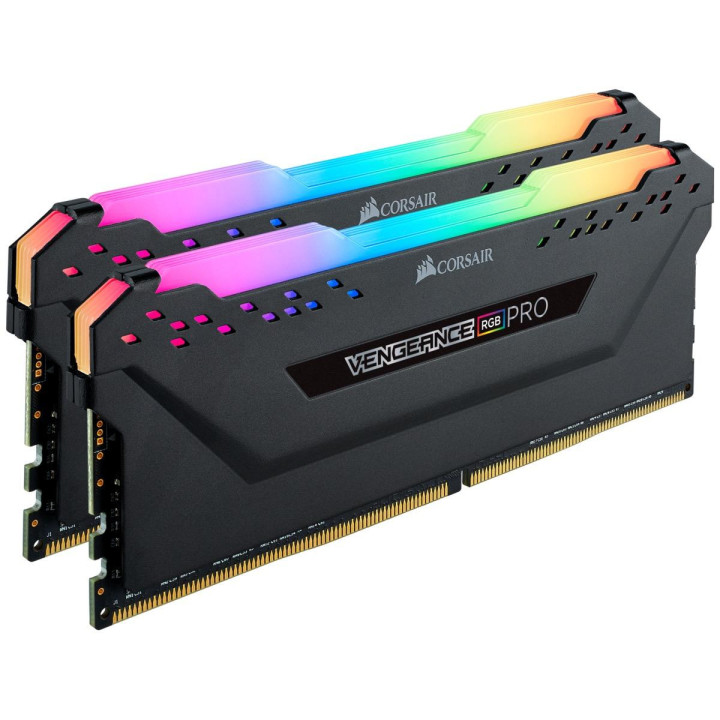 RAM памет Corsair 32GB(2x16GB) DDR4 3200MHz Vengeance PRO RGB Black CL16 - CMW32GX4M2E3200C16