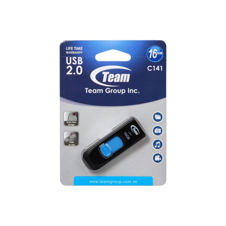 Флаш памет 16GB Team Group C141, синя, TC14116GL01