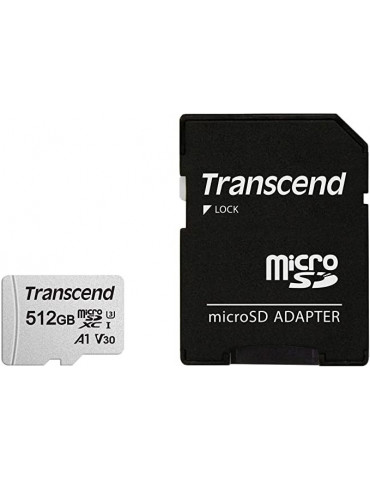 SD карта Transcend 512GB microSD UHS-I U3 A1 с адаптер - TS512GUSD300S-A