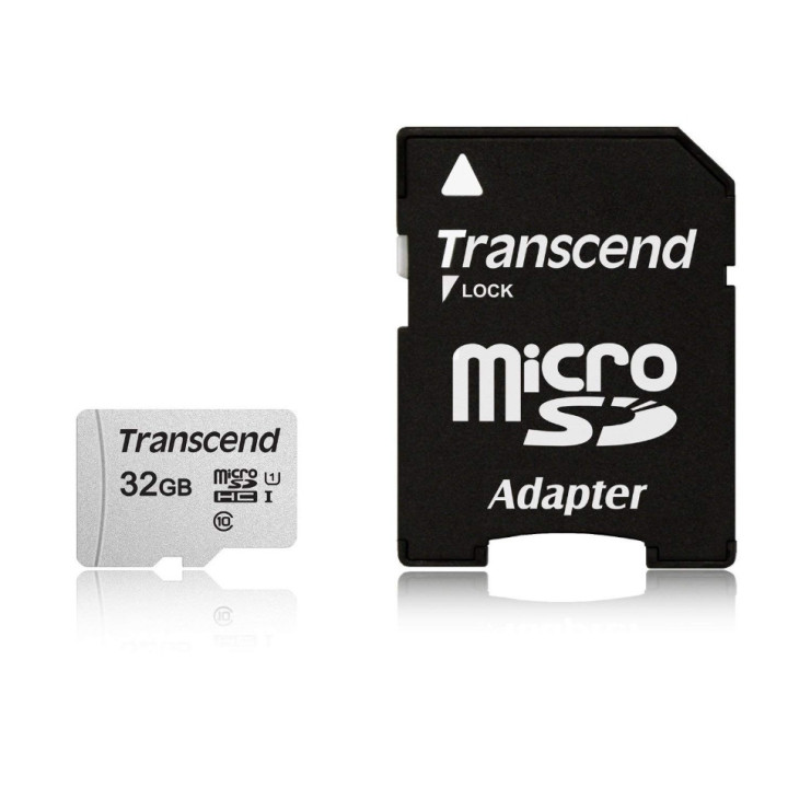 SD карта Transcend 32GB microSD UHS-I U1 с адаптер - TS32GUSD300S-A