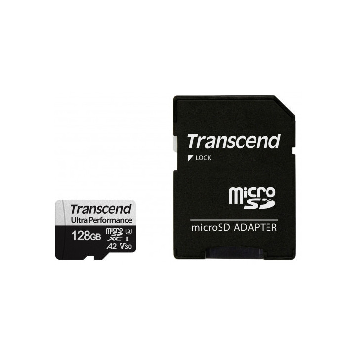 SD карта Transcend 128GB microSD с адаптер UHS-I U3 A2 Ultra Performance - TS128GUSD340S