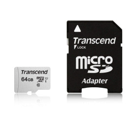 SD карта Transcend 64GB microSD UHS-I U1 с адаптер - TS64GUSD300S-A