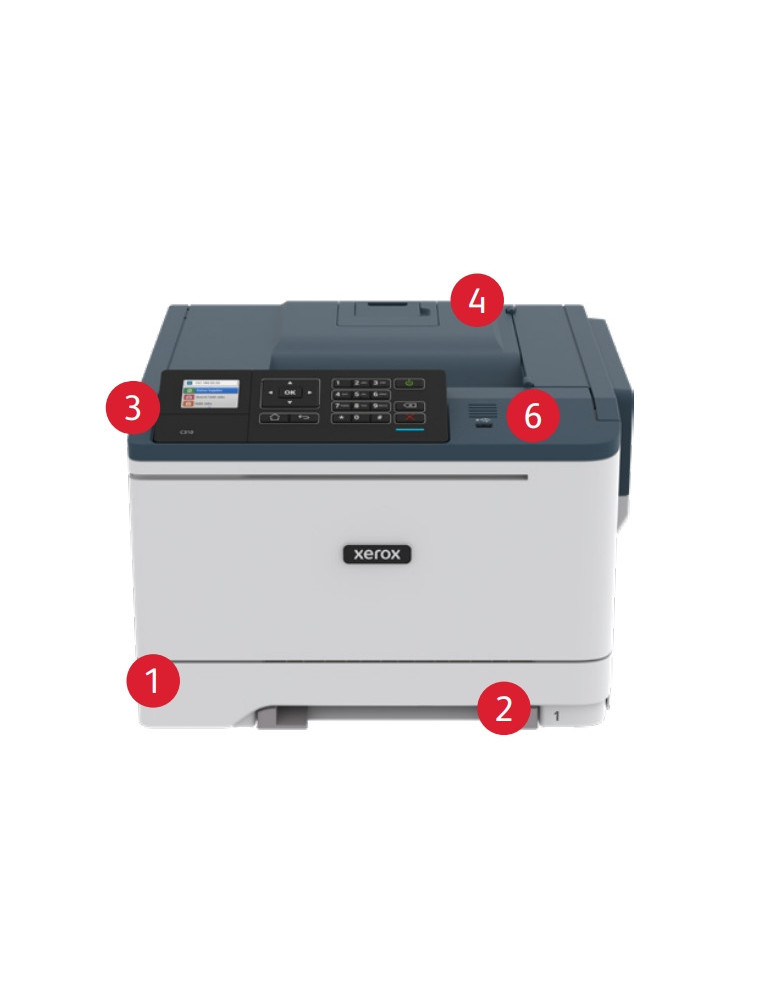 Цветен лазерен принтер Xerox C310 A4 colour printer 33ppm. Duplex, network, wifi, - C310V_DNI