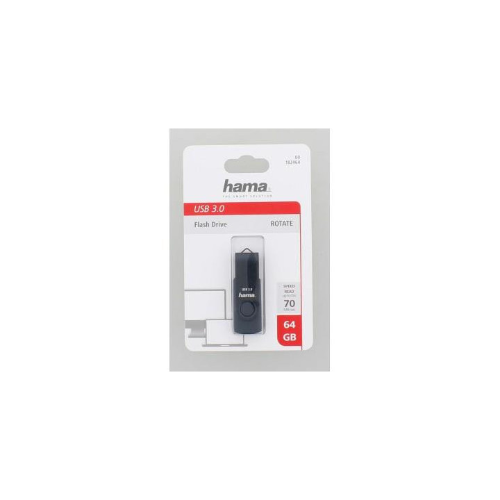 Флаш памет HAMA Rotate, 64GB, 70 MB/s, Петролно синьо - Rotate