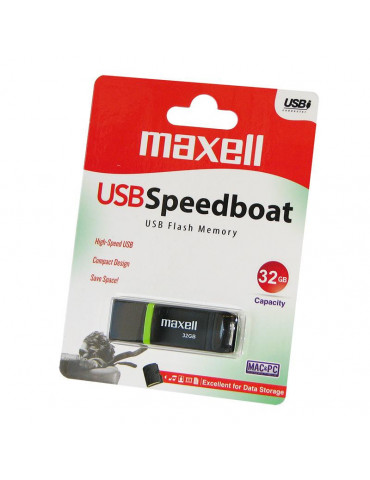 Флаш памет MAXELL Speedboat, USB 2.0, 32GB, черен - Speedboat