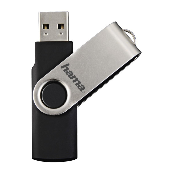 Флаш памет HAMA Rotate, 128GB, 10 MB/s, черен - Rotate