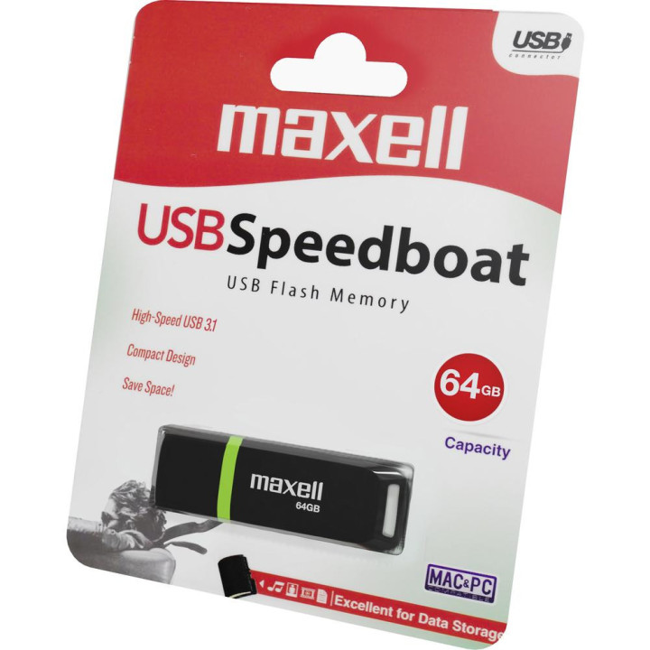 Флаш памет MAXELL SPEEDBOAT, USB 3.1, 64GB - SPEEDBOAT