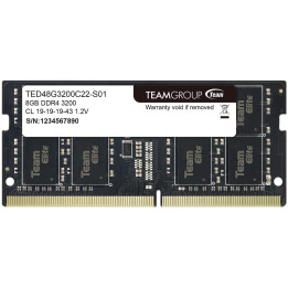 RAM памет Team Group 8GB DDR4 3200MHz SODIM - TED48G3200C22-S01