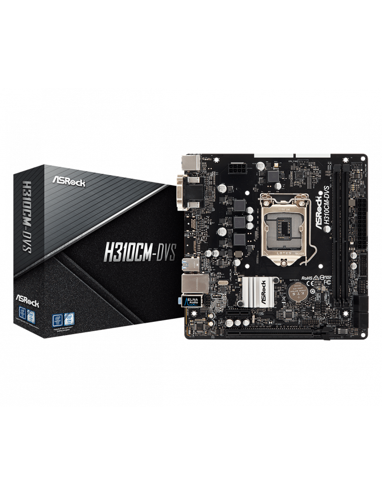 Дънна платка Asrock H310CM-DVS, сокет 1151