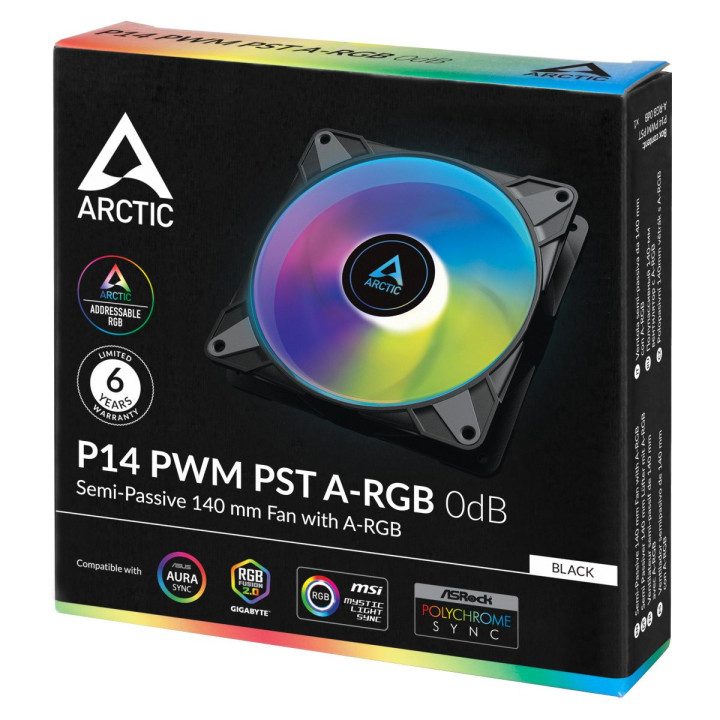 Вентилатор Arctic 140mm P14 PWM PST A-RGB 0dB (Black) - ACFAN00239A