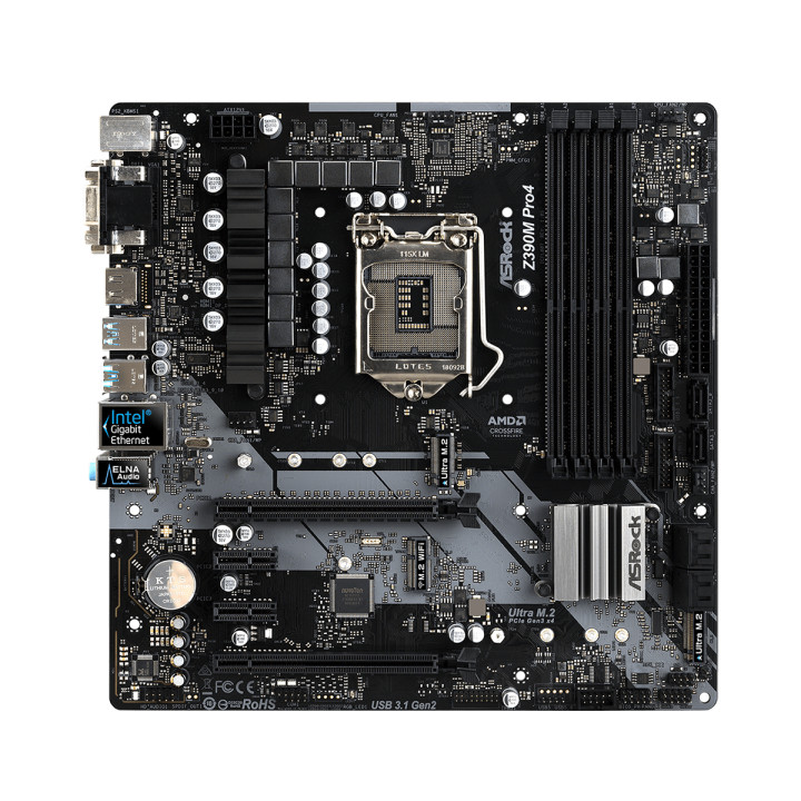 Дънна платка Asrock Z390M PRO4, сокет 1151, mATX