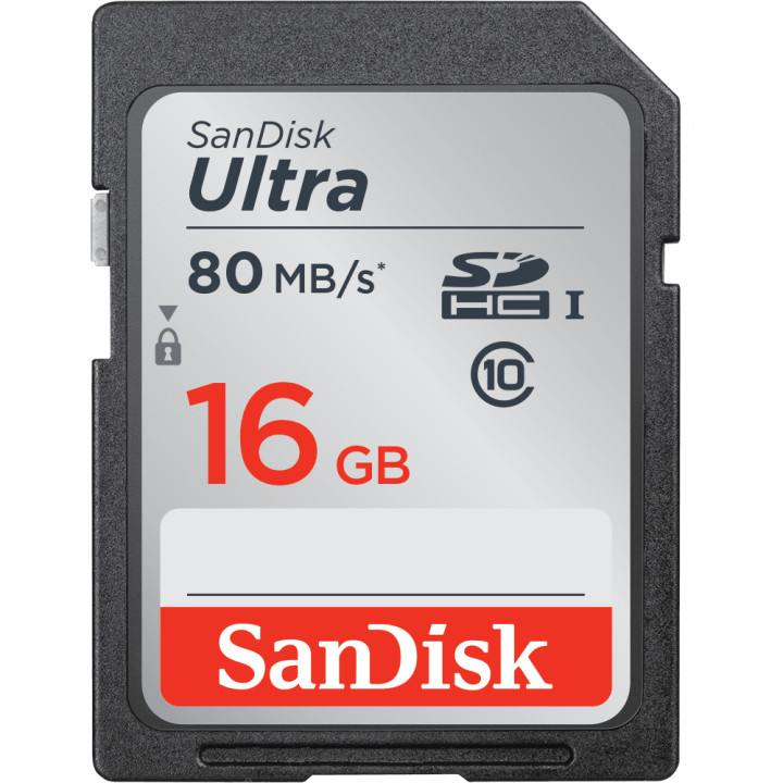 Карта памет SanDisk 16GB Ultra SDHC UHS-I U1 Class10 Up 80 MB/s
