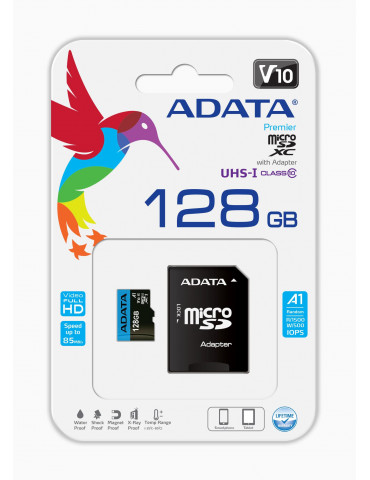 Флаш памет 128G Adata SDXCM A UHS-I CL10 - AUSDX128GUICL10A1-RA1