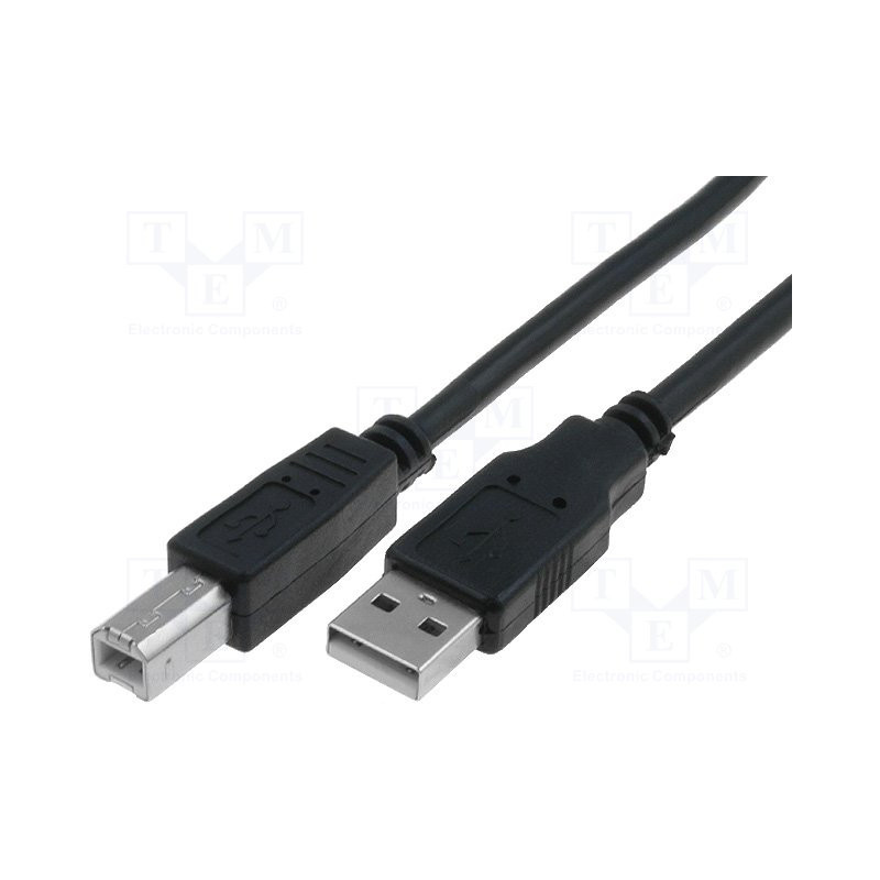 Кабел VCom USB 2.0 AM / BM Black - CU201-B-5m