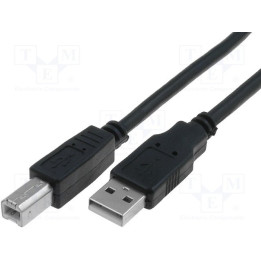 Кабел Vcom USB 2.0 AM / BM Black - CU201-B-1.5m