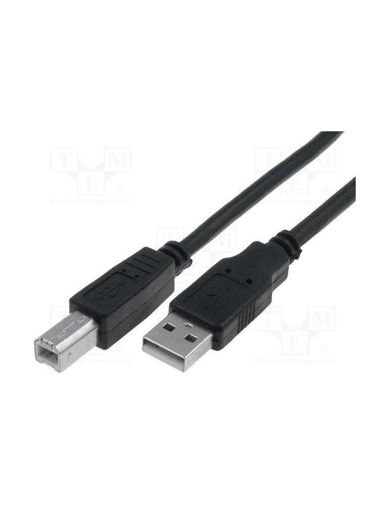 Кабел Vcom USB 2.0 AM / BM Black - CU201-B-1.5m
