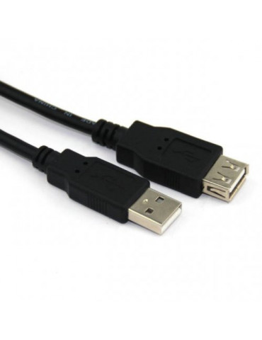Кабел Vcom USB 2.0 AM / AF Black - CU202-B-3m