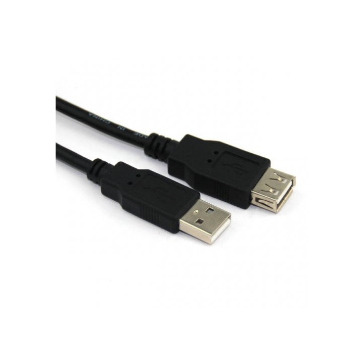 Кабел Vcom USB 2.0 AM / AF Black - CU202-B-1.5m