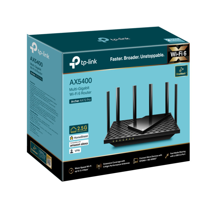 Мулти Gigabit Wi-Fi 6 рутер TP-Link Archer AX72 Pro AX5400