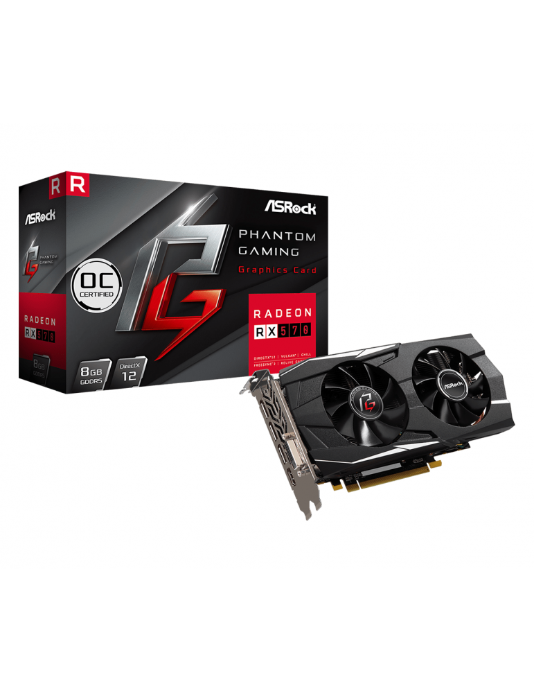 Видео карта ASROCK Phantom Gaming D Radeon RX 570 OC 8GB