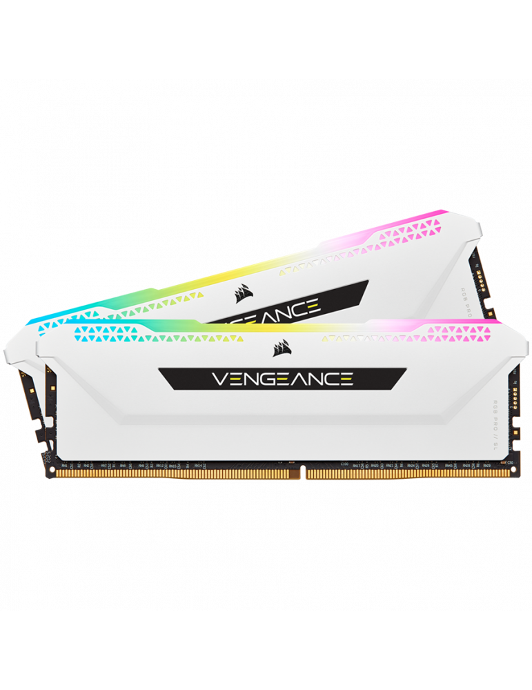 RAM памет Corsair  16GB(2x8GB) DDR4 3200MHz Vengeance RGB Pro SL White for AMD Ryzen & Intel - CMH16GX4M2E3200C16W