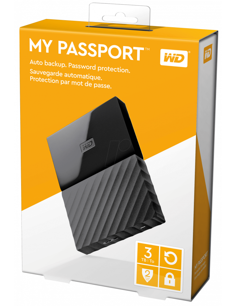 Външен хард диск WD My Passport 4TB черен, WDBYFT0040BBK-WESN
