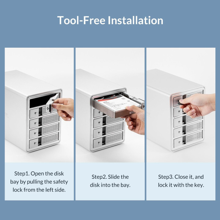Докинг станция Orico Storage - HDD Dock - 4 BAY with RAID, Aluminium - 9548RU3