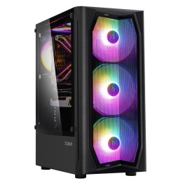 Кутия за компютър Zalman N4, с включени 6бр RGB вентилатори, Tempered Glass