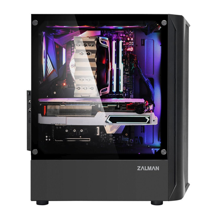 Кутия за компютър Zalman N4, с включени 6бр RGB вентилатори, Tempered Glass