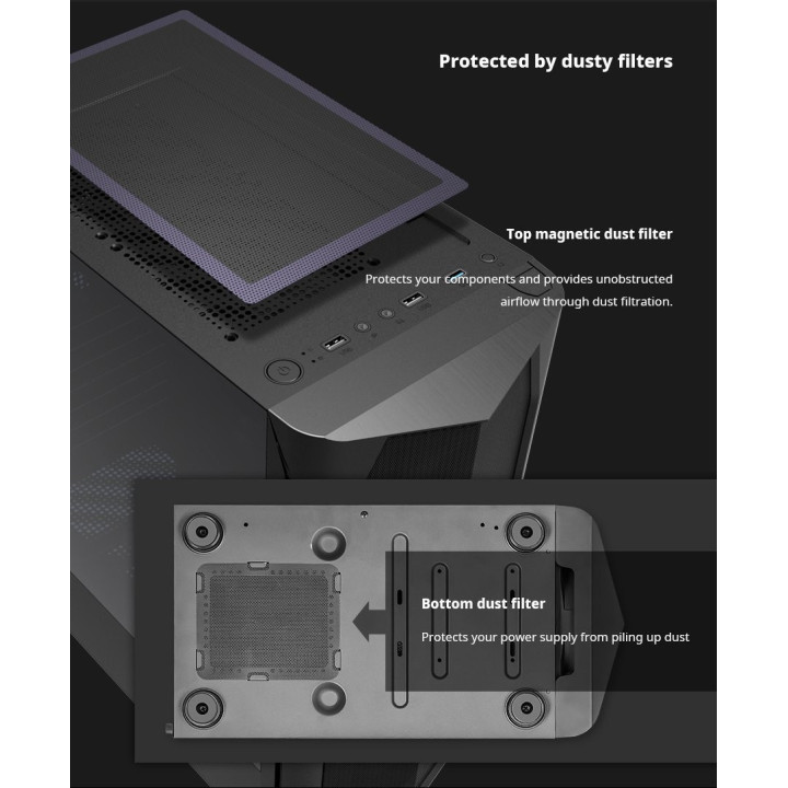 Кутия за компютър Zalman N4, с включени 6бр RGB вентилатори, Tempered Glass