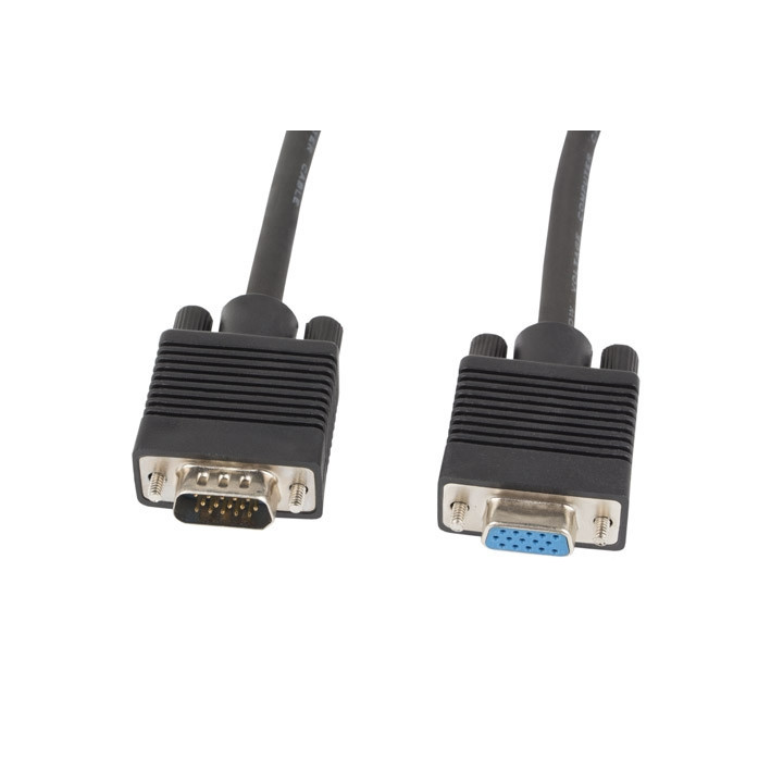 Кабел Lanberg VGA M/F extension cable 1.8m shielded, ferrite, black