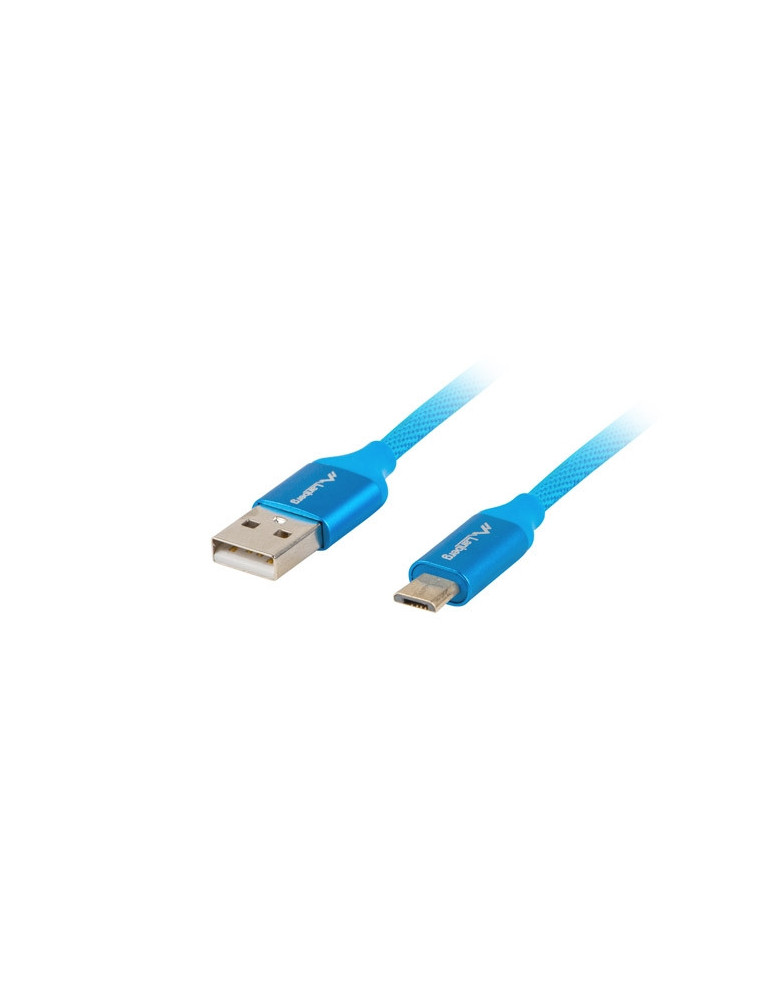 Кабел Lanberg USB MICRO-B (M)   към   USB-A (M) 2.0 cable 1m, blue premium QC 3.0