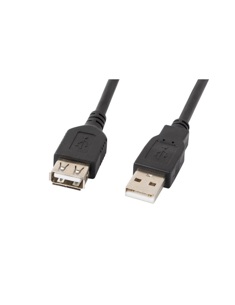 Кабел Lanberg extension cable USB 2.0 AM-AF, 5m, black