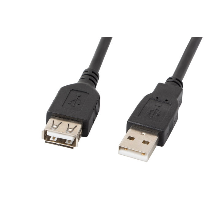 Кабел Lanberg extension cable USB 2.0 AM-AF 2.0, 3m, black