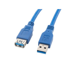 Кабел Lanberg extension cable USB 3.0 AM-AF, 3m, blue