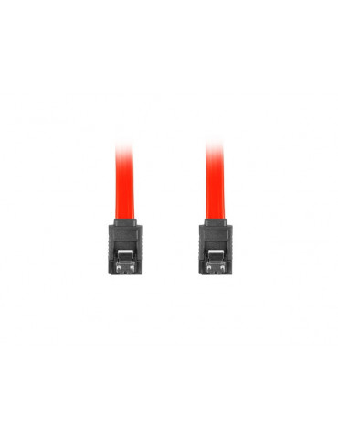 Кабел Lanberg SATA DATA II (3GB/S) F/F cable 50cm metal clips, red