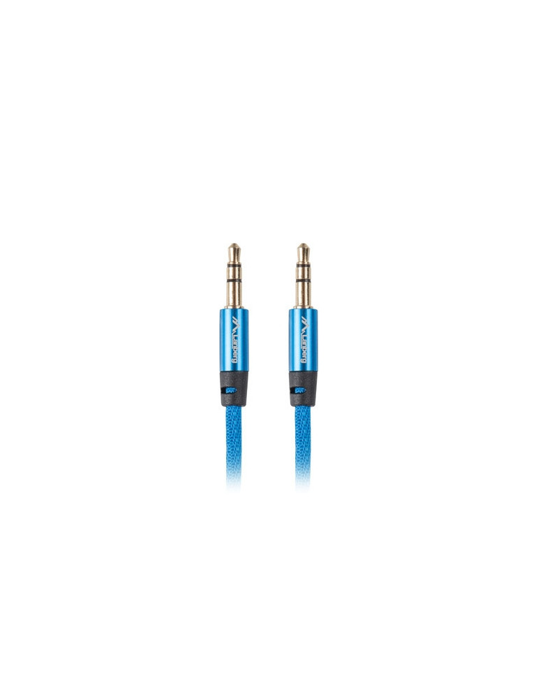 Кабел Lanberg mini jack 3.5mm M/M 3 pin cable 1m, blue premium