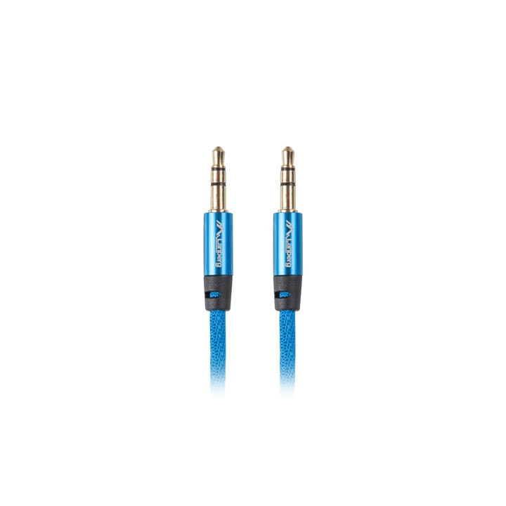 Кабел Lanberg mini jack 3.5mm M/M 3 pin cable 1m, blue premium