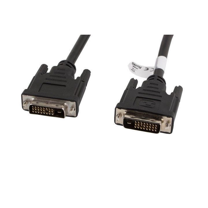 Кабел Lanberg DVI-D (M) (24 1) към  DVI-D (M) (24 1) cable 3m, dual link, black