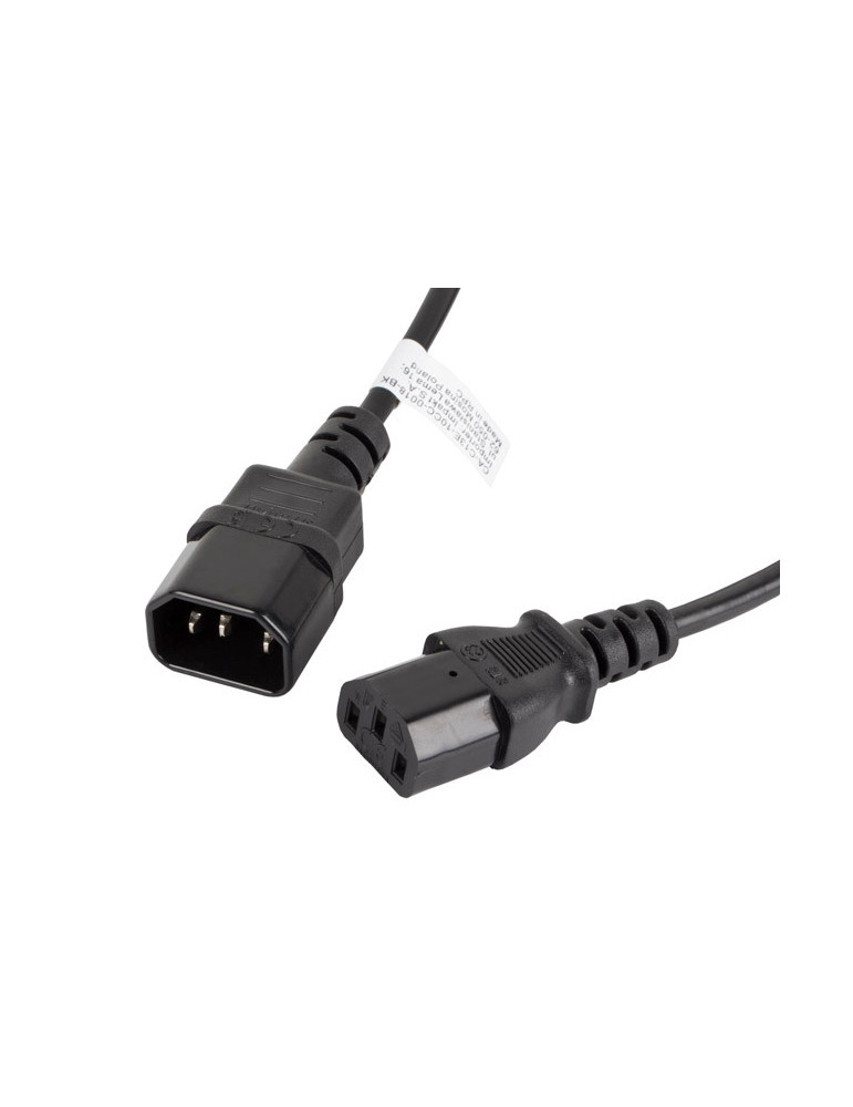 Кабел Lanberg extension power supply cable IEC 320 C13  към   C14 1.8m, black