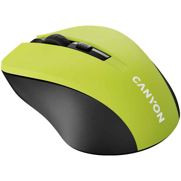 Безжична мишка Canyon MW-1 2.4GHz, 3 бутона, 800/1000/1200 DPI, Yellow  - CNE-CMSW1Y