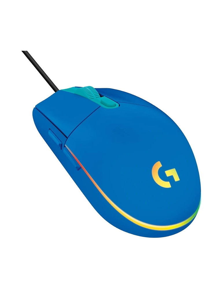 Геймърска мишка Logitech G203 LIGHTSYNC USB, син - 910-005798