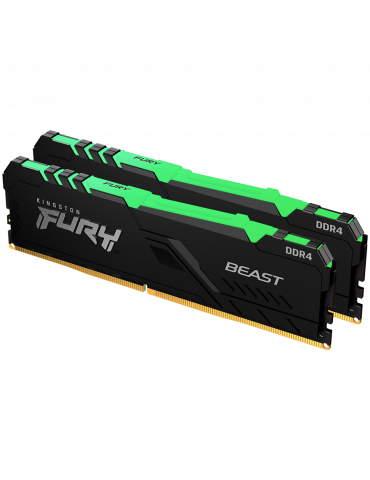 RAM памет Kingston 64GB(2x32GB) DDR4 3600MHz CL18 DIMM URY Beast RGB - KF436C18BB2AK2/64