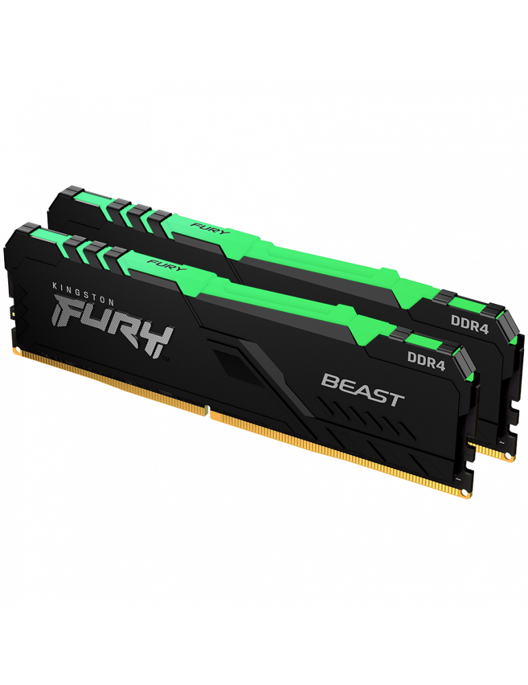 RAM памет Kingston 64GB(2x32GB) DDR4 3600MHz CL18 DIMM URY Beast RGB - KF436C18BB2AK2/64