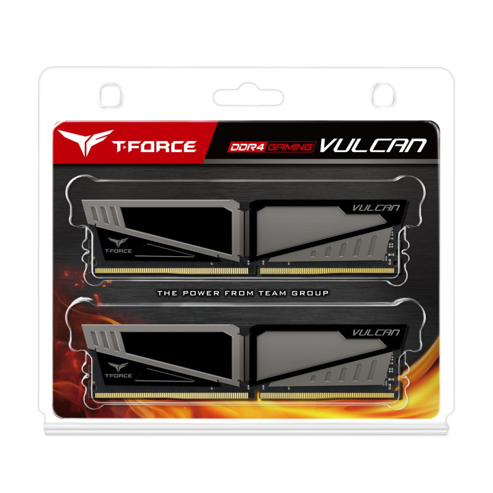 RAM Памет Team Group T-Force Vulcan 16GB (2 x 8GB) 2666 MHz DDR4, сива, TLGD416G2666HC15BDC01