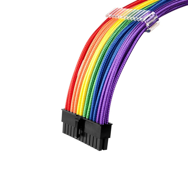 Комплект удължителни кабели  1stPlayer Custom Modding Cable Kit Rainbow - ATX24P, EPS, PCI-e - RB-001