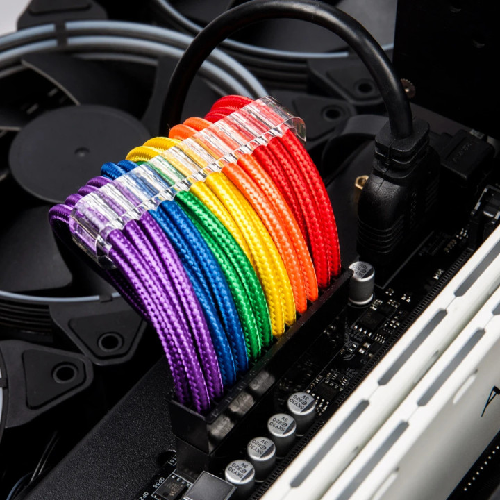 Комплект удължителни кабели  1stPlayer Custom Modding Cable Kit Rainbow - ATX24P, EPS, PCI-e - RB-001
